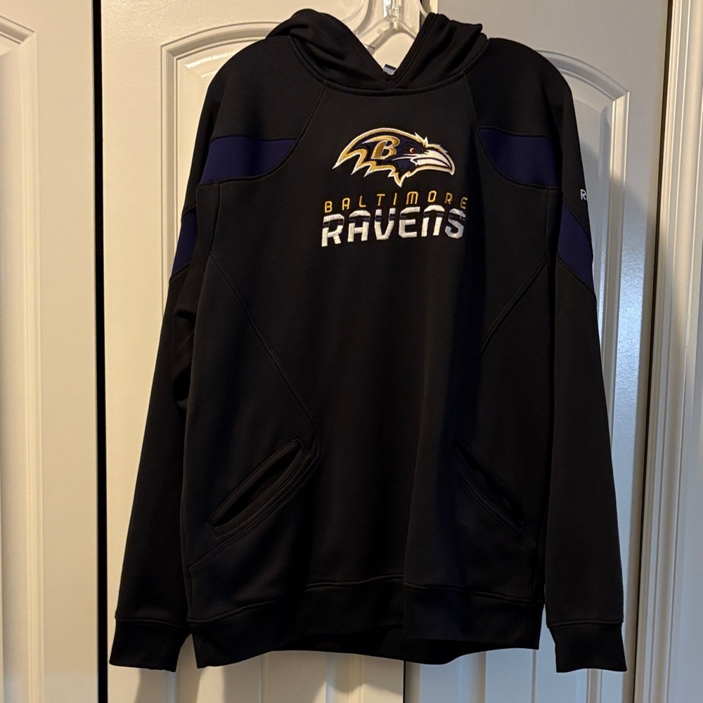 Reebok Black and Purple Ravens Hoodie